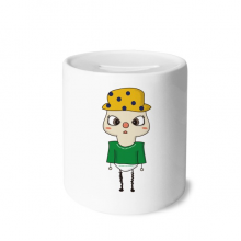 巴西葡萄牙语国旗悠悠 陶瓷存钱罐白色硬币储蓄盒礼物