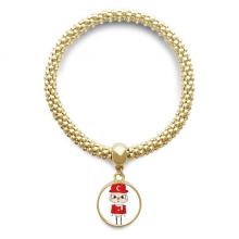 土耳其国家热气球国旗悠悠 金色圆形金属吊坠手链饰品首饰礼品