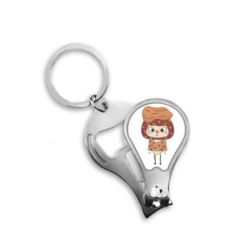 Food Peanut Hard Snack Brown Delicious UU Fingernail Clipper Cutter Opener Key Chain Scissor