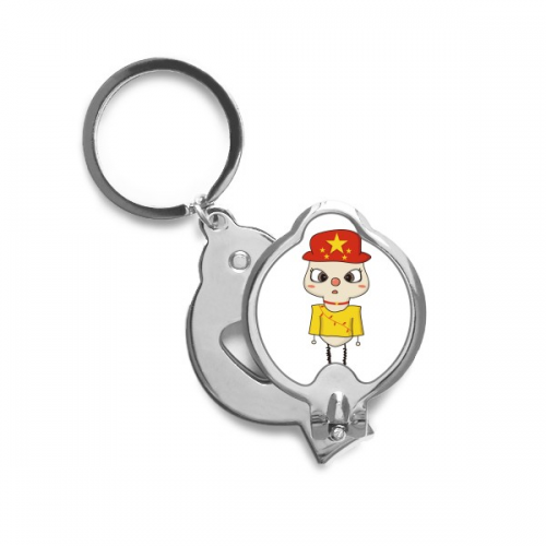 中国家亚洲普通话国旗悠悠 大圆指甲刀指甲剪钥匙链开瓶器