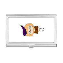 植物蔬菜茄子紫色炒菜悠悠 金属名片夹名片盒卡包