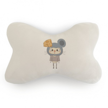 Animal Mouse Nature Gray Cheese UU Car Trim Neck Decoration Pillow Headrest Cushion Pad