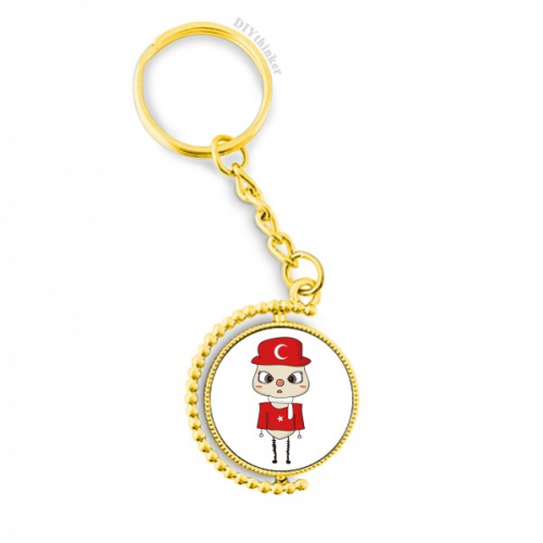 turkey country flag culture pluu metal connector key chain  accessory en keyholder