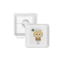 植物蔬菜萝卜白色兔子健康悠悠 键帽机械键盘PBT无刻白色键位OEM尺寸