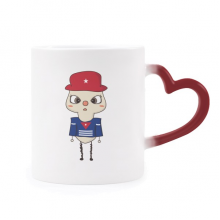 古巴国家岛屿国旗悠悠 加热变色陶瓷马克杯红色心形把手