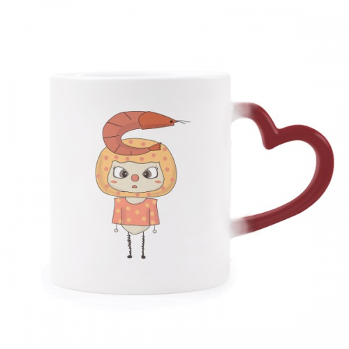 food shrimp sea river healthy delicious uu heat sensitive mug red color changing stware cup