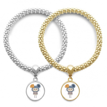 动物老鼠大自然灰色奶酪悠悠 金银情侣吊坠手链饰品首饰