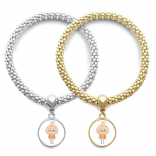 Food Baozi China Flour White Delicious UU Lover Bracelet Bangle Pendant Jewelry Couple Chain 
