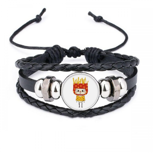food frenchfries oil yellow snack potato uu bracelet braided leather woven  wristband