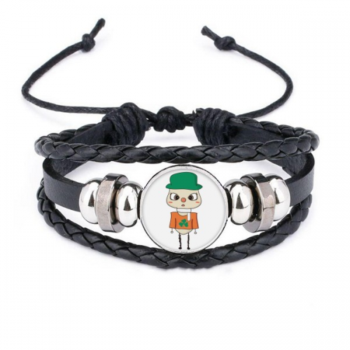 ireland country flag flag uu bracelet braided leather woven  wristband