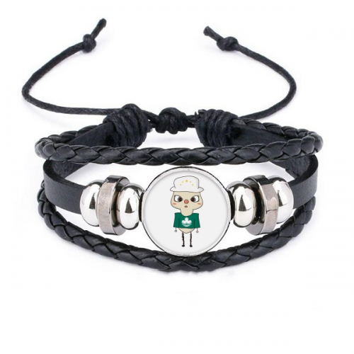 macau china cantse flag pluu bracelet braided leather woven  wristband
