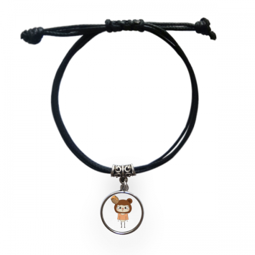 animal bear brown nature hy uu bracelet leather  wristband black jewelry