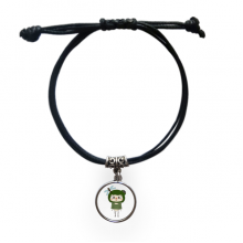 animal croak nature green fly uu bracelet leather  wristband black jewelry