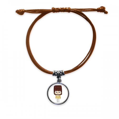 food chote sweet fat delicious uu bracelet leather hide  wristband brown jewelry 