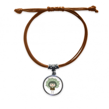  succulent green sunshine beauty uu bracelet leather hide  wristband brown jewelry 