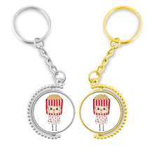 food popcorn oil snack movie delicious uu rotating key chain  accessory couple keyholder