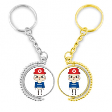 north korean asia flag culture uu rotating key chain  accessory couple keyholder