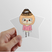 食物甜甜圈早饭巧克力甜的悠悠 星星贴纸摩托电脑贴画旅行箱装饰