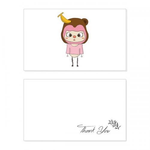 动物猴子大自然淘气香蕉悠悠 感谢卡生日婚礼商务留言成套