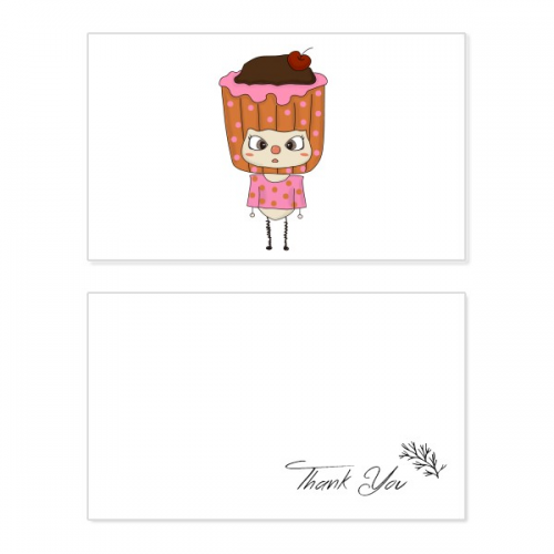 Food Cupcake Sweet Fruit  Fat UU Thank You Card Birthday Paper Greeting Wedding Appreciation
