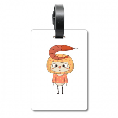 Food Shrimp Sea River Healthy Delicious UU Suitcase Bag Tag Luggage Card Hanging Scutcheon Label