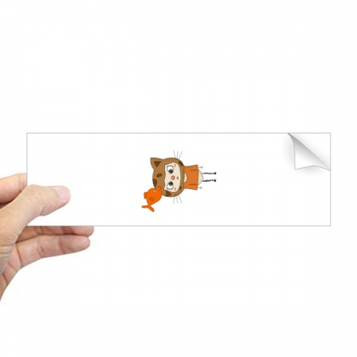 Animal Cat Nature Fish Naughty UU Rectangle Car Decoration Bumper Sticker Adorn Window Decal