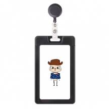 美国家牛仔国旗悠悠UU 易拉扣挂绳证件胸卡套