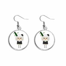 animal panda nature china  uu ear dangle ornament drop ear jewelry woman