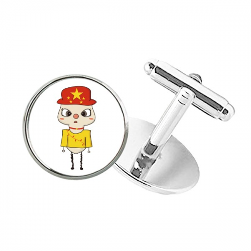 中国家亚洲普通话国旗悠悠 圆形饰钉衬衫袖扣