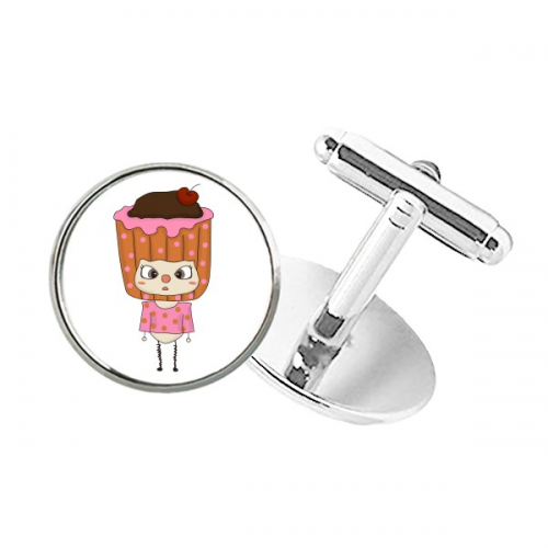 Food Cupcake Sweet Fruit  Fat UU Cuff Clip Stud Accessory Cufflinks Sleeve Button