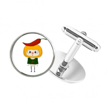  Vegetable Pepper Red Hot Fire UU Cuff Clip Stud Accessory Cufflinks Sleeve Button