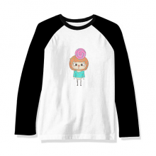 Food Candy Sweet SnackDelicious UU Long Sleeve Top Raglan T-shirt Cloth