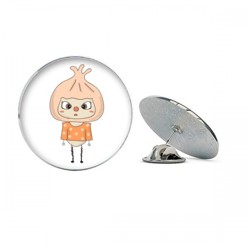 Food Baozi China Flour White Delicious UU Round Metal Tack Hat Pin Brooch