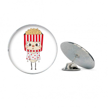 Food Popcorn Oil Snack Movie Delicious UU Round Metal Tack Hat Pin Brooch