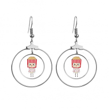 food popcorn oil snack movie delicious uu ears dangle hoop jewelry drop 