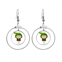  vegetable beans green delicious uu ears dangle hoop jewelry drop circle