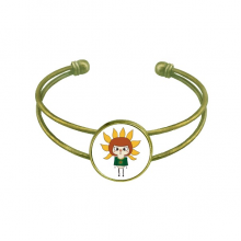 植物向日葵太阳瓜子叶子悠悠 复古手镯手环袖口手饰