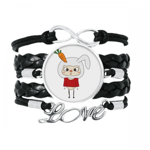 animal hare nature white carrot uu bracelet love accessory twisted leather knitting  wristband