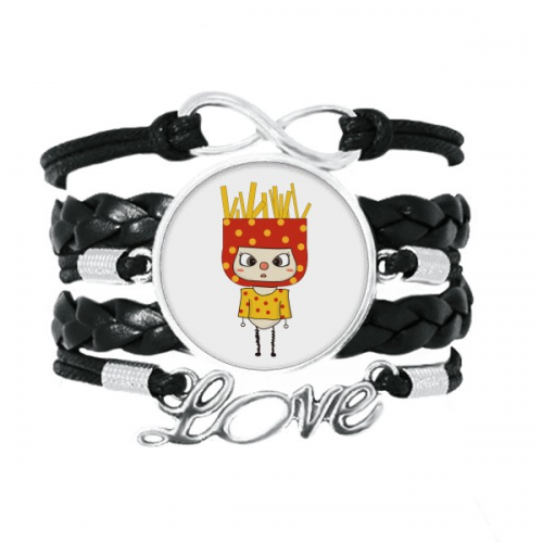 food frenchfries oil yellow snack potato uu bracelet love accessory twisted leather knitting  wristband