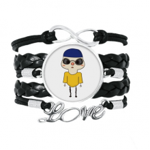 运动游泳比赛漂浮力量悠悠 黑色皮革手链永恒爱礼品礼物