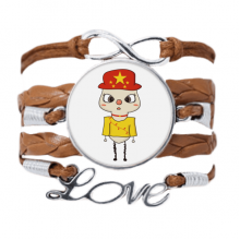 中国家亚洲普通话国旗悠悠 Love手链皮革饰品