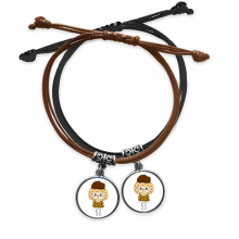 food steak beef delicious dinner cow uu bracelet double leather  wristband couple set