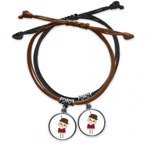 plcity beijing red culture local uu bracelet double leather  wristband couple set