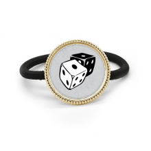 Dice Casino Black White Illustration Silver Metal Hair Tie And Rubber Band Headdress