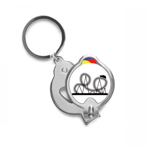 Black Roller Coaster Amusement Park Outline Nail Clippers Sharp Fingernail Stainless Steel Cutter
