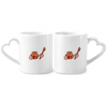 canada hy food couple porcelain mug set cerac lover cup heart handle