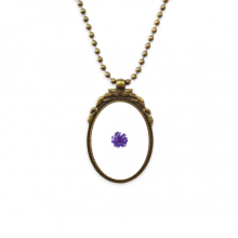 德国蓝色矢车菊植物 椭圆形复古项链古铜色欧式吊坠礼物