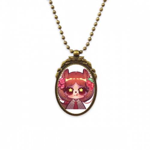 squirrel roses antique necklvintage bead pendant keychain