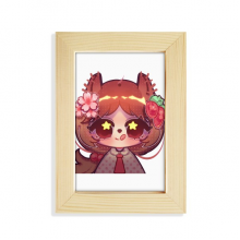 Squirrel Cherry Japan Desktop Display Photo Frame Picture Art Painting 5x7 inch