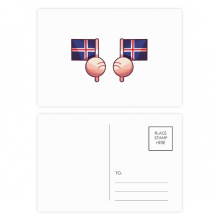 Iceland Flag Island Country Postcard Set Birthday Mailing Thanks Greeting Card